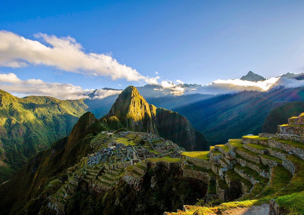 A view of the high peaks of the Andes mountains